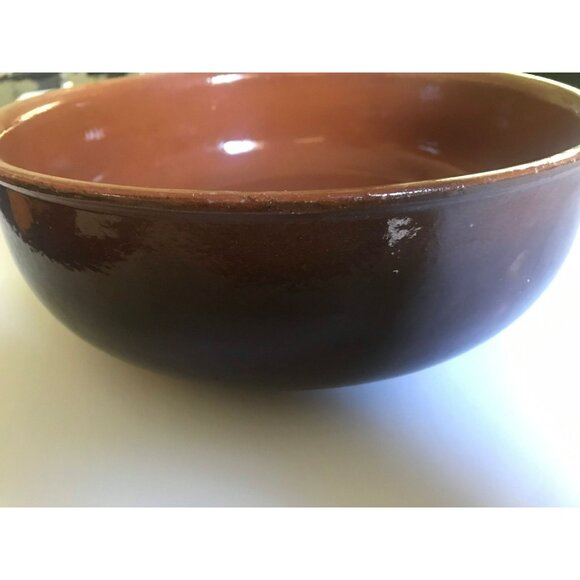 Vtg Extra large Terracotta Earthen Cooking Pan Italian Heavily Glazed 28 - Picture 3 of 10